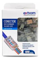 Conector De Rede Blindado Rj45 Vazado De Passagem Cat5 100un