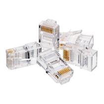 Conector de Rede Plug RJ45 8x8 CAT5E 062-0045 Chip SCE Pacote com 100 Peças