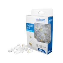 Conector de Rede RJ45 8X8 Macho Pacote com 100 unidades CONT-RJ45P100 Exbom - 1436