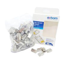 Conector de Rede RJ45 CAT5 8P8C Blindagem em Metal Ethernet Lan Exbom RJ45M100 Caixa com 100 Un. Conector de Rede RJ45 CAT5 8P8C Blindagem em Metal Ethernet Lan Exbom RJ45M100 Caixa com 100 Un.