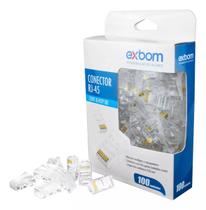 Conector de rede RJ45 Exbom EZRJ45 100 Unidades