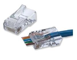 Conector De Rede Rj45 Ezrj45 Vazado Cat5e Cat6 Exbom Contrj45v100 Pacote Com 100 Unidades