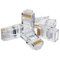 Conector de Rede RJ45 UTP Cat5e Banhado a Ouro - 100 Pçs