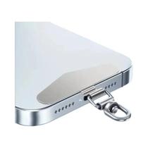 Conector De Segurança Para Celulares Com Patch Metálico Rotativo 360 graus Em Aço Inoxidável