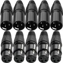 Conector de solda XLR DKARDU de 3 pinos XLR Mic Snake Plug 10 unidades Conector de solda XLR DKARDU de 3 pinos XLR Mic Snake Plug 10 unidades