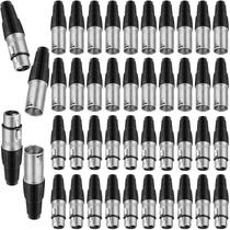 Conector de solda Zhengmy XLR tipo 3 pinos, 20 unidades de microfone