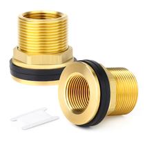 Conector de tanque de água Bulkhead GASHER 4PCS latão 3/4 fêmea 1 macho Conector de tanque de água Bulkhead GASHER 4PCS latão 3/4 fêmea 1 macho