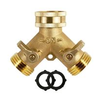 Conector Divisor De Mangueira De Jardim De Latão De 3/4 Polegadas Com 2 Saídas Tipo Y Para Torneira Conector Divisor De Mangueira De Jardim De Latão De 3/4 Polegadas Com 2 Saídas Tipo Y Para Torneira