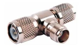 Conector divisor em t 2 macho e 1 femea cn-190 tnc mc rgc 058 para adaptador celular
