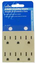 Conector elétrico Leviton 6ADPT-I Adaptador de aterramento de 6 saídas Conector elétrico Leviton 6ADPT-I Adaptador de aterramento de 6 saídas