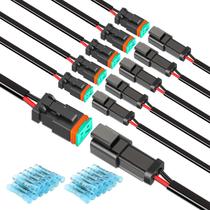 Conector elétrico Nilight 2 pinos DT 16AWG 6 kits à prova d'água Conector elétrico Nilight 2 pinos DT 16AWG 6 kits à prova d'água