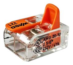 Conector emenda 2 polos 6mm 41a wago 60359996 Conector emenda 2 polos 6mm 41a wago 60359996