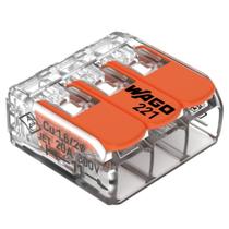 Conector Emenda 3P 0.5-4mm Transparente 221-413 WAGO Conector Emenda 3P 0.5-4mm Transparente 221-413 WAGO