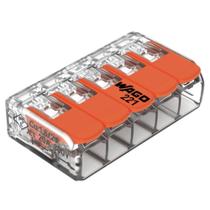 Conector Emenda 5P 0.5-4mm Transparente 221-415 WAGO