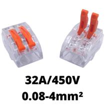 Conector Emenda Derivação Para Iluminação 2 vias 4mm² 32A/450V