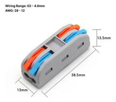 Conector Emenda Fio Alavanca 2 Vias 32a ( Kit 10 Unid. ) Conector Emenda Fio Alavanca 2 Vias 32a ( Kit 10 Unid. )