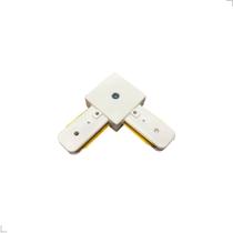 Conector Emenda Modelo L Para Trilhos De Sobrepor Branco/Preto Luminatti