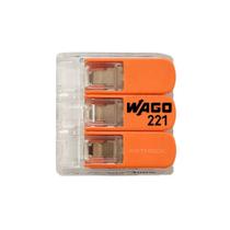 Conector Emenda Wago 3 Vias 4mm Kit 10 - Transparente