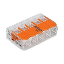 Conector Emenda Wago 5Polo 4Mm 221-415 - Kit C/25
