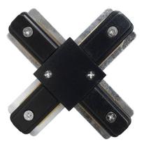 Conector Emenda X Preto Para Trilho Eletrificado