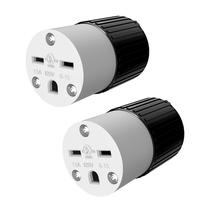 Conector ENERLITES NEMA 6-15R de lâmina reta 15A 250V preto