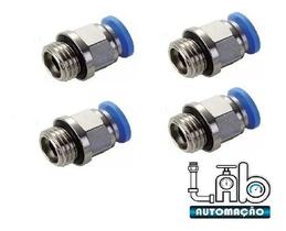 Conector Engate Rápido Tubo Pu 8mm X Rosca 3/8 Bsp -4 Peças Conector Engate Rápido Tubo Pu 8mm X Rosca 3/8 Bsp -4 Peças