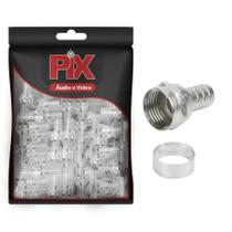 Conector F Anel Para Crimpar Rg 6 - Pacote Com 100 Pçs Conector F Anel Para Crimpar Rg 6 - Pacote Com 100 Pçs