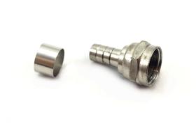 Conector F para RG6 com ilhós (pacote com 30 unid) cod 500 Conector F para RG6 com ilhós (pacote com 30 unid) cod 500