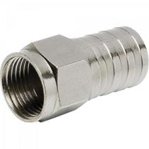 Conector F Tipo Barril Para Crimpar RG59 CONF0006 Níquel Storm - PCT / 100 Conector F Tipo Barril Para Crimpar RG59 CONF0006 Níquel Storm - PCT / 100