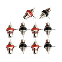 Conector Fêmea RCA Soldável Para Montagem Em Painel, 10 Peças, Adaptador De Terminal Para Chassi De