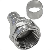 Conector Fio Coaxial Interneed Com Anel Rg59 Pacote Com 100 Pecas