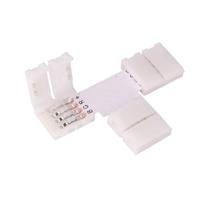 Conector Fita Led 10mm Tipo T - 4 Vias - RGB - 5 unidades