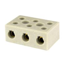 Conector Foxlux de Porcelana Tripolar 10mm Embalagem com 50 Unidades