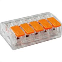 Conector Frontec Emenda 5 Polos - 4Mm - 32A. Pacote Com 5 Pecas - F32415/5 Conector Frontec Emenda 5 Polos - 4Mm - 32A. Pacote Com 5 Pecas - F32415/5