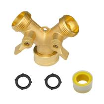 Conector Hexagonal De Latão Reforçado Para Mangueira De Jardim Com Válvulas De Corte E Adaptador De