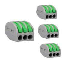 Conector intelbras para fios 4mm conex 1000 clip 3 vias 4pcs