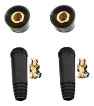 Conector Inversora De Solda 9Mm Kit 2 Machos 2 Fêmeas