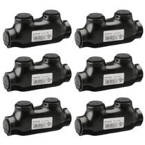 Conector isolado WENGART preto de alumínio para cobre, pacote com 6