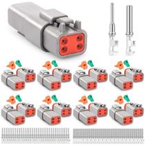 Conector JRready ST6327-402 Deutsch DT de 4 Pines, Juego de 8, Gris
