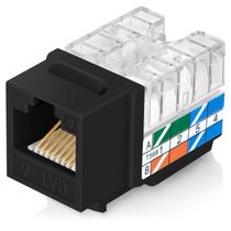 Conector Keystone Everest Media Solutions RJ45 Cat6, pacote com 100 unidades, preto