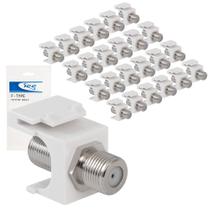 Conector Keystone ICC F-Type de 2 GHz de fêmea para mulher, pacote com 25