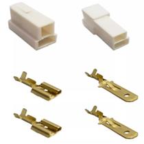 Conector kit 2 vias macho/fêmea 6.3mm com terminal dsc1824