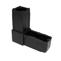 Conector L Preto para Estruturas de Metalon e Alumínio de 1" (25 mm) - Pacote com 10 Unidades