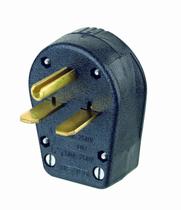 Conector Leviton 931 30/50 A, 250 volts, ângulo, aterramento preto Conector Leviton 931 30/50 A, 250 volts, ângulo, aterramento preto