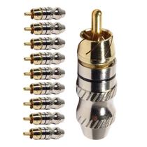 Conector Linha Rca Macho Metal Preto Storm 10 Unidades