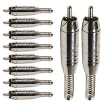 Conector Linha Rca Macho Niquel Com Mola Storm 10 Unidades Conector Linha Rca Macho Niquel Com Mola Storm 10 Unidades