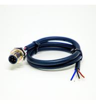 Conector M12 4 Pinos Macho Painel Com Cabo Injetado 50cm