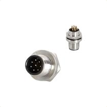 Conector M12 Painel 8 Pinos Macho Conector M12 Painel 8 Pinos Macho