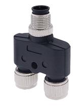 Conector M12 Y 4 Pinos - 2 Fêmea - 1 Macho Ip67 Cod-A