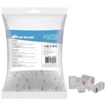 Conector Macho CAT5E RJ45-201 FORTREK PACOTE C/ 100 PEÇAS